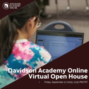 Join us for a Davidson Academy Online virtual open house Friday, September 27, 2025 at 12:30 pm PT! Learn more about our admissions process and curriculum.

Register at link in bio.